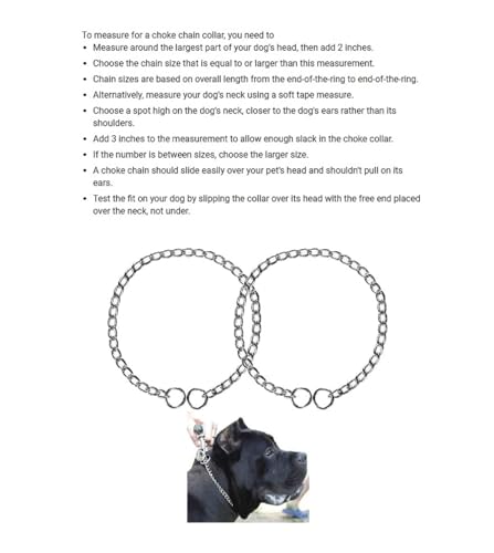 MPP Choke Chain Collars for Dog Training Welded Steel Many Sizes Too (Extra Light - 12 inch), Metallic