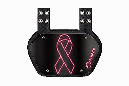 O Shield Pink Ribbon Football Back Plate, Lower Back Pads for Football Players, Rear Protector, Universal Fit, BCRF (Breast Cancer Research Foundation) Supporter, Adult