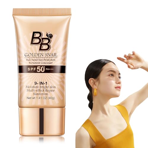 Sunscreen BB Cream, 9 in 1 Golden Snail Full Coverage Foundation ...