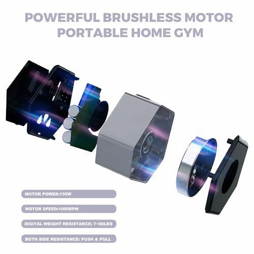 portable home gym multifunctional cable fitness machine resistance adjustable functional trainer app amp bluetooth connection full body workouts fitness anywhere gray