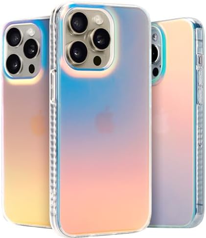 LONLI Hue - for iPhone 14 Pro Max - Fluorescent Coloful Iridescent Translucent Matte Phone Case - Cute and Unique for Women, Girls and Men