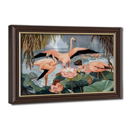 Flamant rose poster vintage Jessie Botke pour une déco de salon exotique
