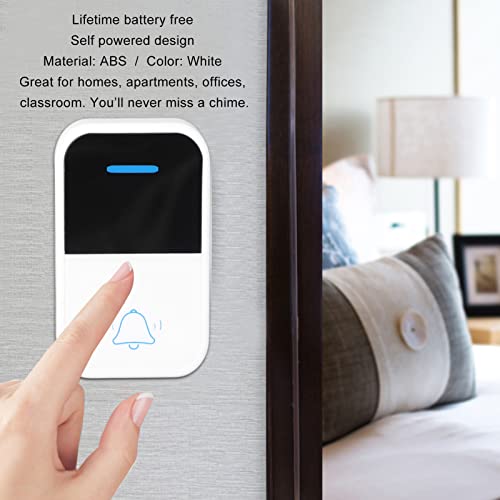 Campainha de Toque, Plug-in Branco ABS Sem Fio Campainha Fácil de Instalar para Casa (Plugue EUA 100
