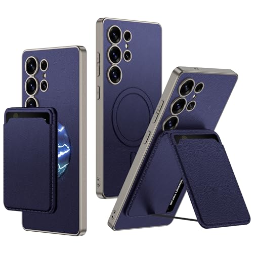 Image of BOUNCEBACK Vegan Leather Magnetic Charging Support Case with Detachable Wallet Accessiories for Samsung Galaxy S25 Ultra - (Purple | Faux Leather)