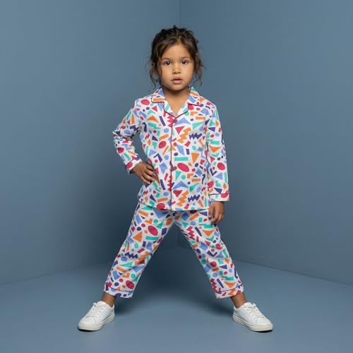 Image of CLAP Kids Cotton Printed Full Sleeves Night Suit