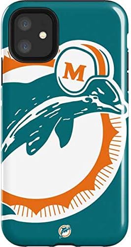 Vista 13 de Skinit Impact Phone Case Compatible with iPhone 11 - Officially Licensed NFL Miami Dolphins Black & White Design