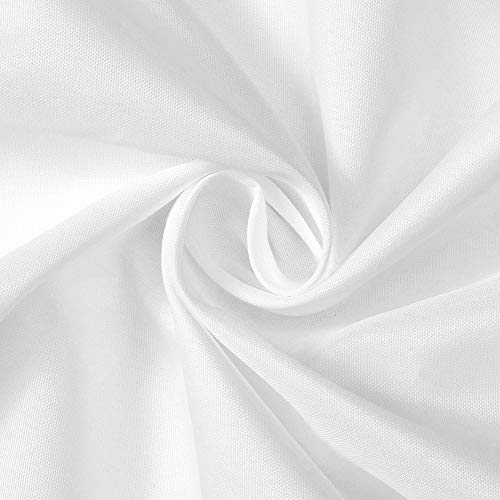 Image of N&Y HOME Fabric Shower Curtain or Liner 36 x 72 Inches Bath Stall Size with 2 Bottom Magnets, Hotel Quality, Washable, Water Repellent, White Spa Bathroom Curtains with Grommets, 36x72 (Pack of 2)