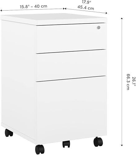 Miniatura 3 de Bestar Universel - Pedestal móvil montado de 16 W con 3 cajones en color blanco