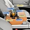 Car Armrest Pad with LED Starry Sky Light, Dual Type-C Charging Ports, Leather Console Cushion with Cup Holder, Tissue Holder (Type-C Charging & LED Starry Sky Light, Gray) #3