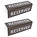 Reserve Seat or Pew Signs 3 Sided Walnut Lucite Reserved (Pkg of 2)