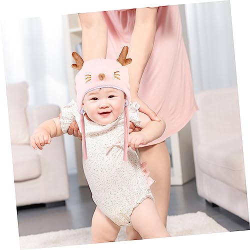 Cotton Winter Boy Girl Hat Ear Flaps Newborn Boy Girl Adorable Cap Windproof Warm Headwear Pink3