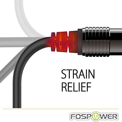 FosPower 3M Gold Plated Toslink to Mini Toslink Digital Optical S/PDIF Audio Cable with Metal Connectors & Strain-Relief PVC Jacket
