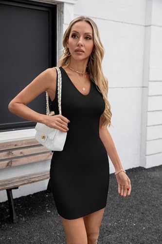 Image of Valiamcep Womens Sleeveless Bodycon Mini Dress Summer Tank Dresses