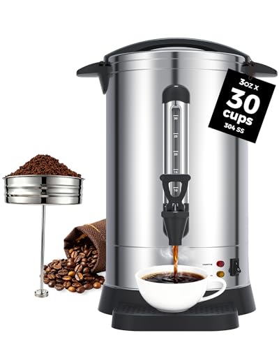 OSTBA 30-Cup Commercial Coffee Urn 5.2L 304 Stainless Steel Percolator