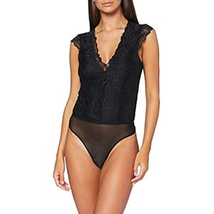 PIECES Pcsofia Cap Sleeve Lace Bodystocking dames body