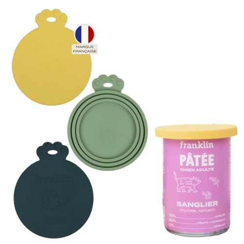 FRANKLIN – Couvercle en Silicone pour Boite de Conserves – Taille Universelles – Adapté aux Conserves pour Chien – 100% Hermétiques, Solides et...