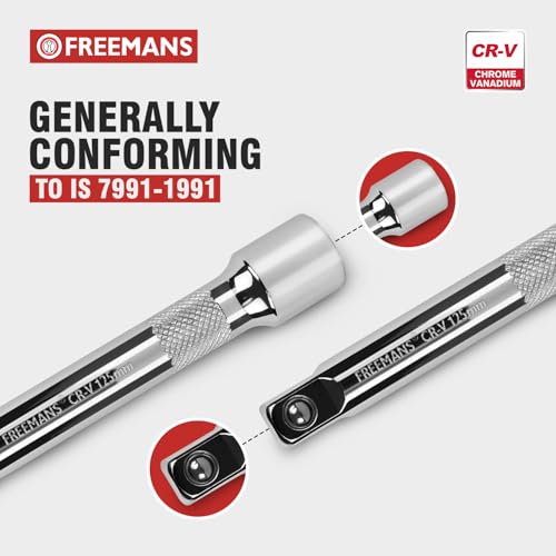 Image of FREEMANS 1 /2 inch Drive Socket Extension Bar - 125mm With CR-V Steel with Mirror Finish | Heavy Duty Socket Extension & Triple Chrome Plated Tool Use For Home & Industrial
