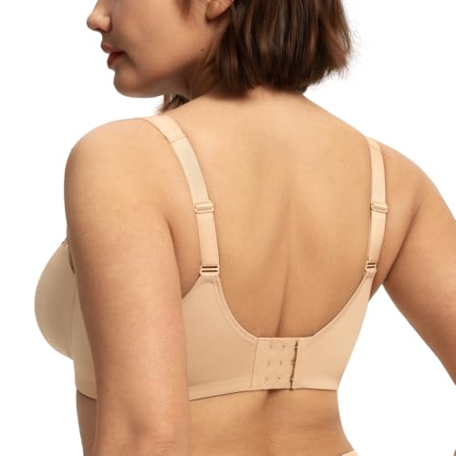 Image of HSIA Minimizer Bras for Women, Full Coverage Coolcomfort Plus Size Bra | Supportive Underwire, Minimizing, Cooling Comfort, Unlined, Seamless, Back Smoothing, Unpadded, T Shirt Bra for Large Breasts