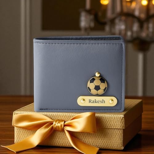 Image of Personalized Name & Charm Leather Wallet for Men |Customize Combo Corporate Office Gifts for Men Staff Employees Clients Colleagues Friend