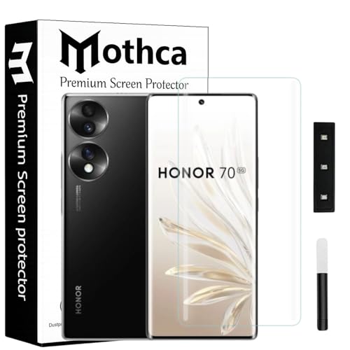 Image of Mothca Curved UV Tempered Glass Screen Protector for Honor 70 5G | HD Clear | Full Screen Coverage | Pack of 1