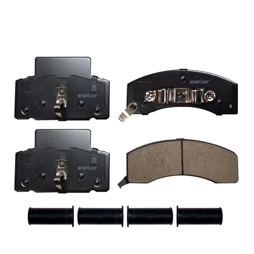 Image of Detroit Axle - Front Brake Pads for Chevrolet GMC C3500 K3500 Express Savana Dodge Ram 2500 3500 Van, Ceramic Brake Pads w /Hardware Replacement