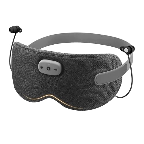 3D Sleep Mask with Bluetooth Headphones, Sleeping Earbuds with HD Mic, Sleep Eye Mask for Side, Zero Eye Pressure, Blackout Eye Mask for Sleep Travel, Elastic band Eye Masks, for Men Women Gifts, Grey