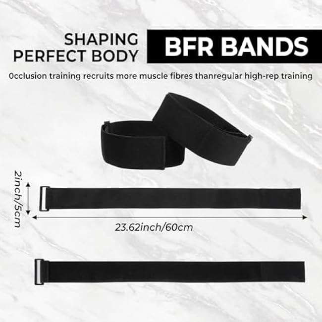 2 Pcs Occlusion Bands Glutes Hip Building Blood Flow Restriction Bands BFR Bundle Booty Bands Best Fabric Resistance Bands for Women Exercising Your Butt Squat Thigh Fitness