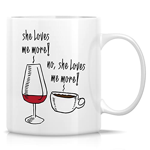 Retreez Funny Wine and Coffee Love...