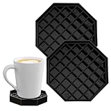 2 Pcs Coffee Drip Tray - 4 Inch Octagonal Drip Catcher Tray with Honeycomb Grid - Spill Coaster for Coffee, Tea, Wine, Beverage