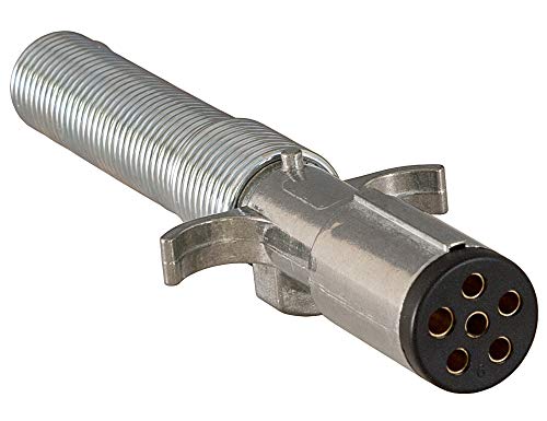 Buyers Products TC2061 6-Way Die-Cast Metal Trailer Connector Trailer Side Connector 6 Round Pin Style Spring Style Cable Guard Truck & Trailer Accessories