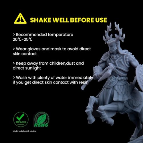 Image of ELEGOO 8K Standard Photopolymer 3D Printer Resin, 405nm UV-Curing Resina for 12K 14K Saturn LCD MSLA DLP Impresora White Smoke 2000g