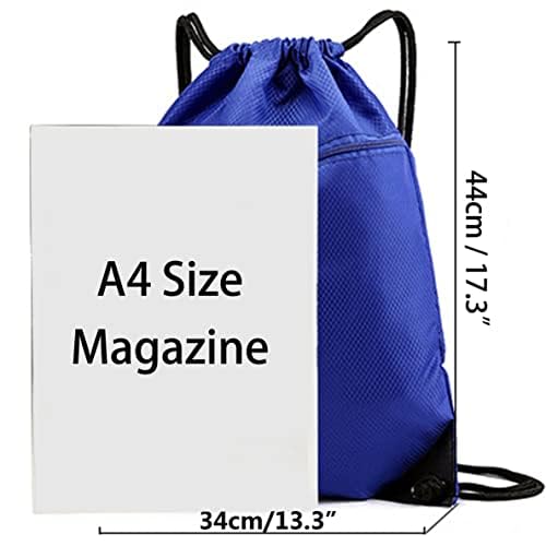 Drawstring Backpack Bag, Waterproof Draw String Back Sack with Zip Pocket, Gym Drawstring Bags Swim Bag for Men Women, Pack of 2, Red4