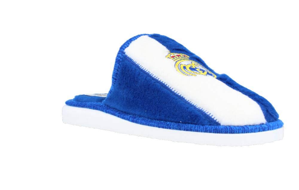 Andinas - Zapatillas de casa Real Madrid Oficial - Blanco-azul, 42
