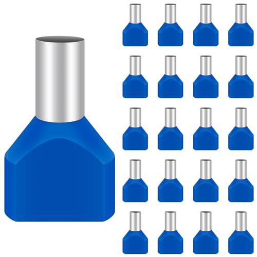 50 pièces de terminaux de câble Twin de 16 mm², jeu de terminaux isolés Hanibos, terminaux de câble pour connexions de fil