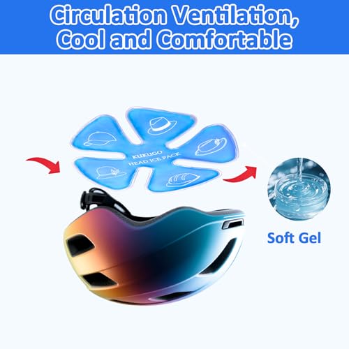Image of Hat Ice Pack Insert - Reusable Cooling Gel Cap Liner for Baseball, Hard Hat, Construction & Outdoor Work, Cold Packs for Helmet, Head Cooling Relief for Summer Heat (2 Pack) Blue