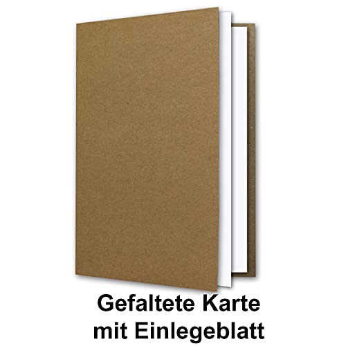 NEUSER PAPIER Vintage Kraft Paper Cards Set including Envelopes & Inserts 25 Sets Blank Recycled Cards Natural Brown DIN A6 / C6 - Image 2