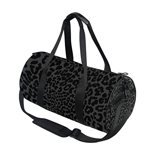 ALAZA Dark Gray Leopard Cheetah Print Sports Gym bag Gym duffle bag Duffle Bag Sport bag for Men Women Durable Handle Luggage Bag(227vb0b) OneSize3