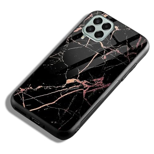Image of COLORflow Back Cover Compatible with Samsung Galaxy M12 / A12 / F12 | Black Marble Golden | Shockproof TPU Bumper Cover with Camera Protection Back Cover