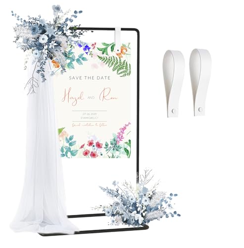 CZCPARY Support de mariage, panneau de bienvenue de mariage, panneau de bienvenue, support de présentation d'arc carré (noir)