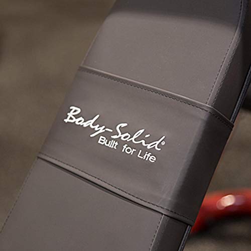 Body-Solid GFID100 Adjustable 600 lbs. Capacity Flat, Incline, and Decline Weight Bench for Strength Training, Stretching, Ab Exercises, and Dumbbell Curls