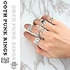 MILACOLATO 49PCS Vintage Silver Punk Rings Knuckle Rings Set for Men Women Snake Cross Flower Chunky Rings Open Adjustable Goth Punk Hip Hop Cool Midi Stackable Rings Pack #3