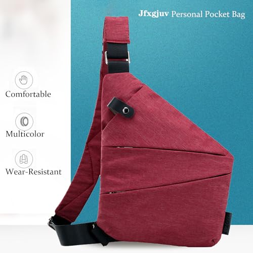Jfxgjuv Personal Pocket Bag for Travel Crossbody Multi-Pocket Anti-Thief Travel Bag Premium Personal Pocket Bag for Men Women2