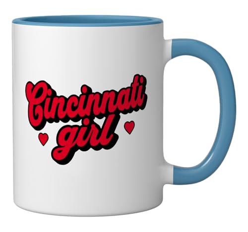 Tazón Retro Cincinnati Girl Cerámica 11 onzas Azul y Blanco miniatura 2