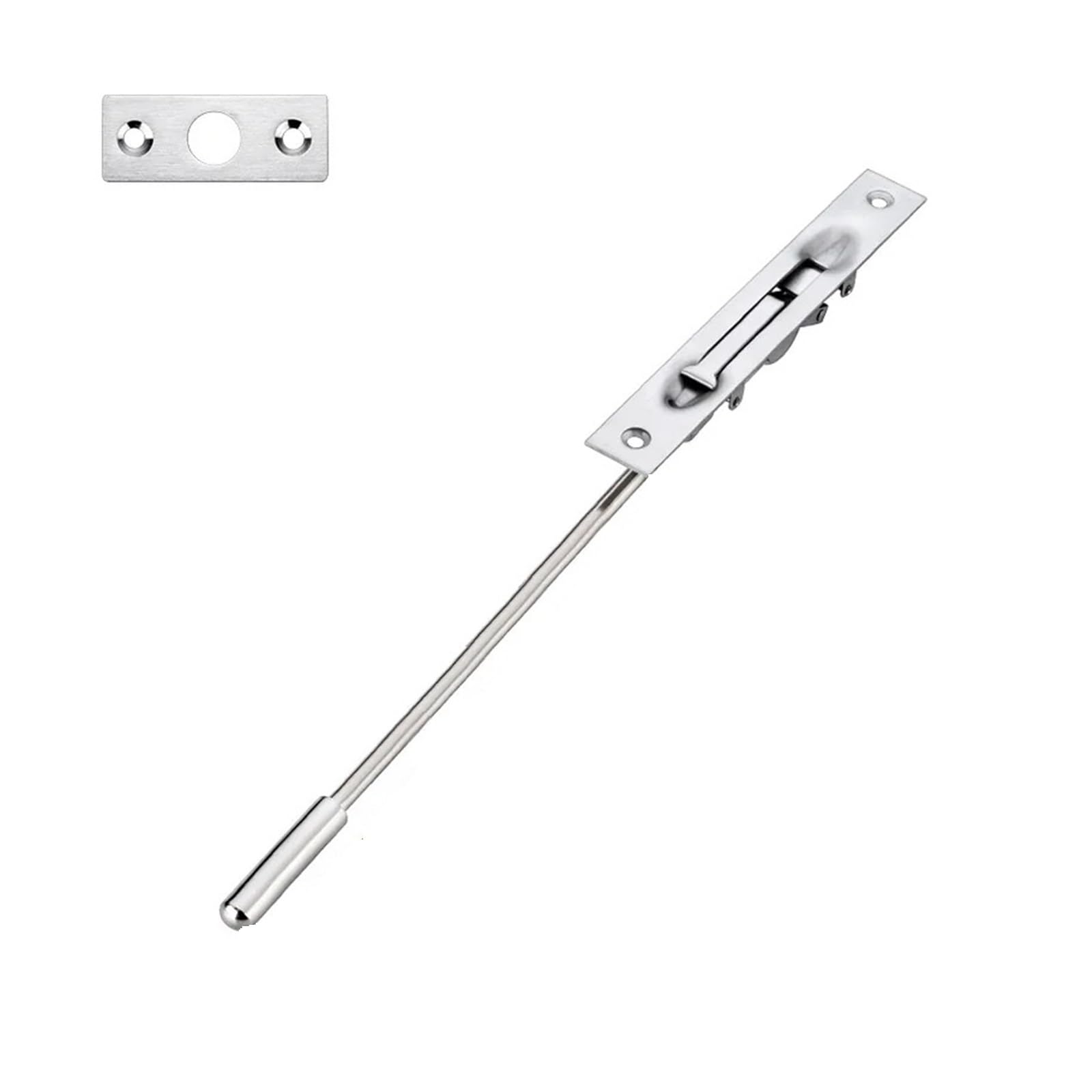 Ayztantine Women's Silver 250Mm Door Flush Bolt Latch Lock Concealed Door 304 Stainless Steel Security Door Concealed Latch Of The Earth And For Bedroom, Bathroom(Silver 250Mm)