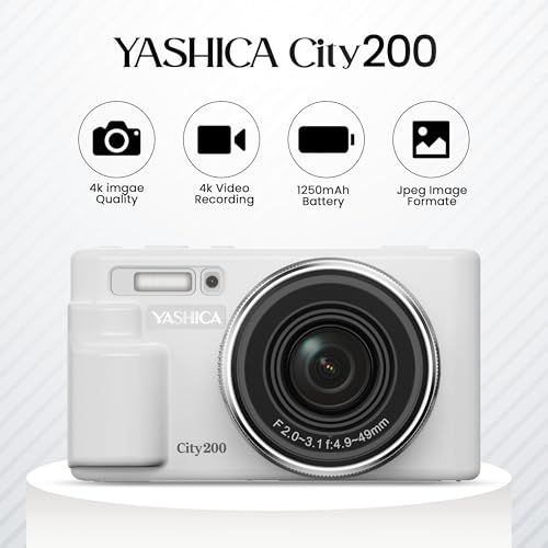 Yashica City 200 Cámara Digital 13MP 5K Ultra HD Blanca miniatura 2