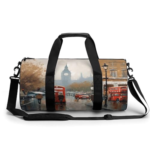 Sac de gym cylindrique motif Londres de 45 cm pour le sport