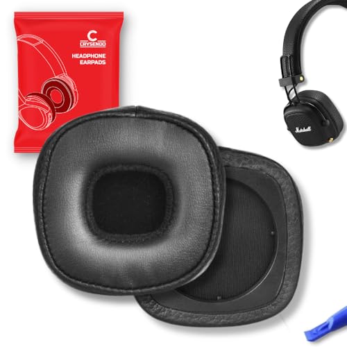 Image of Crysendo Headphone Cushion for Marshall Major III Headphone | Soft Ear Cushion Cover Replacement Earpads | Protein Leather & Memory Foam Cushion (Black)