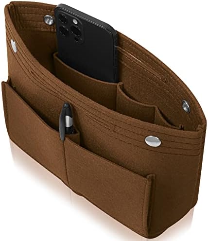 （05:00時点） VILAU バッグインバッグ 底板付き トートバッグ用 インナーバッグ レディース フェルト 軽量 ブラウン 小さい