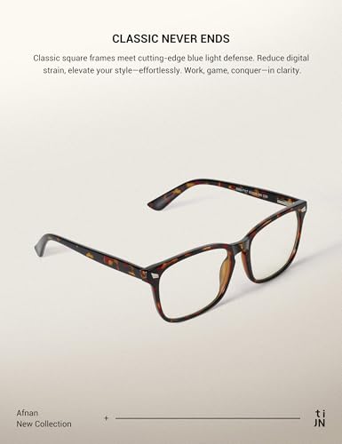 Image of TIJN Blue Light Blocking Glasses for Women Men Square Frame Nerd Eyeglasses Anti Blue Ray Computer Screen Glasses