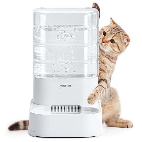 PAWGETHER® Gravity Automatic Pet Water Dispenser with 1 Filter for Cats and Small Dogs 1 Gallon/3.5L Auto Pet Waterer Dog Water Dispenser, Easy to Fill